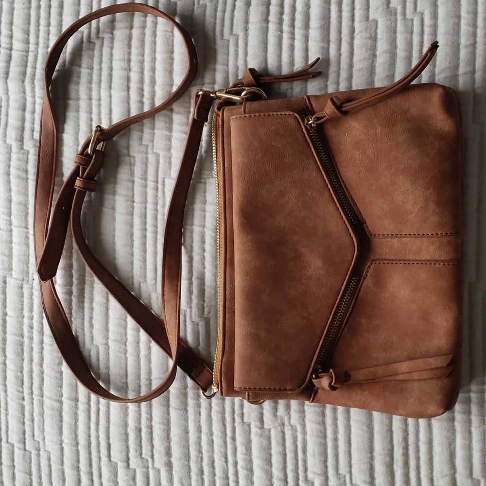 Free People Vegan Leather Brown Crossbody bag